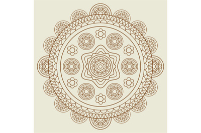 Round hand drawn boho mandala