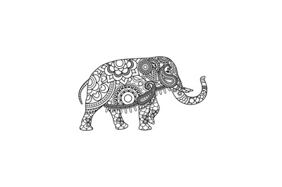 Indian elephant with decorative tribal ornament