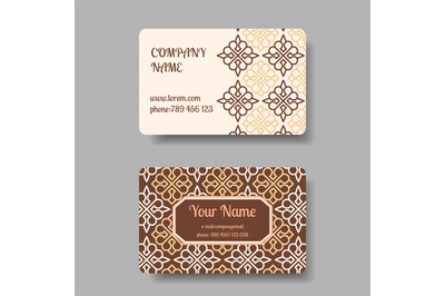 Vintage business cards with floral ornament