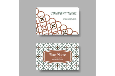 Business card set with floral chinese ornament