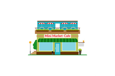 Mini Market Cafe flat style icon