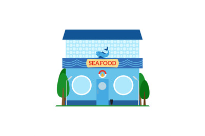 Seafood flat style icon isolated on white