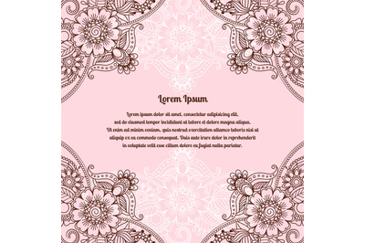 Vintage card template with floral ornament