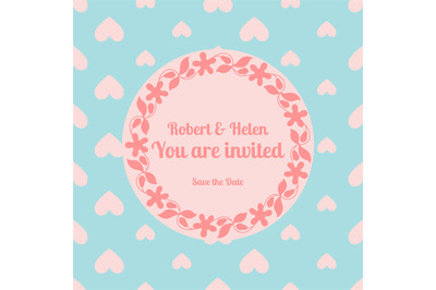 Wedding card template decorated