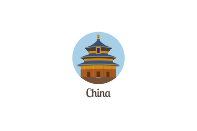 China landmark isolated round icon