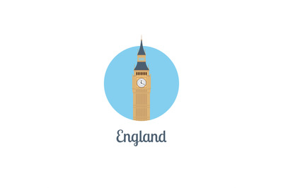 England landmark isolated round icon