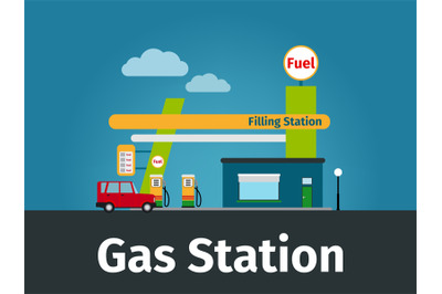 Gas station vector illustration