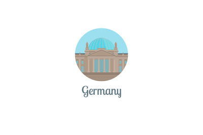 Germany landmark isolated round icon