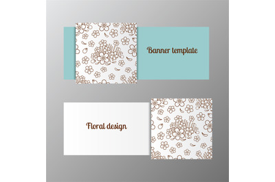 Horizontal banner template ornate flower