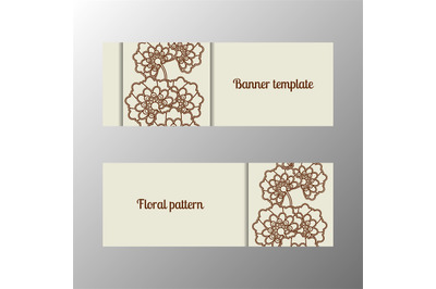 Horizontal banner template with flowers