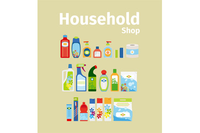 Household goods shop icon set