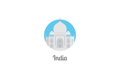 India landmark isolated round icon