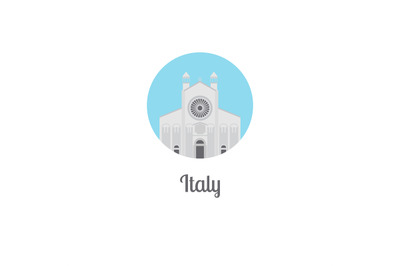 Italy landmark isolated round icon