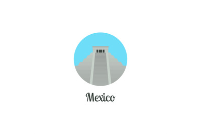 Mexico landmark isolated round icon