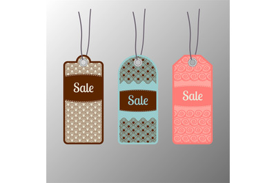 Ornate sale tags set