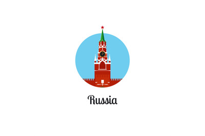 Russia landmark isolated round icon