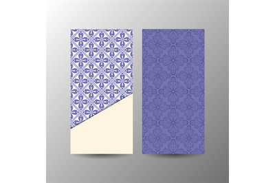 Vertical blue floral banner template