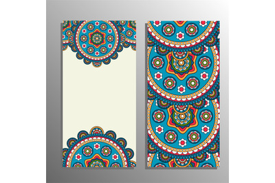 Vertical banner with tribal ornament