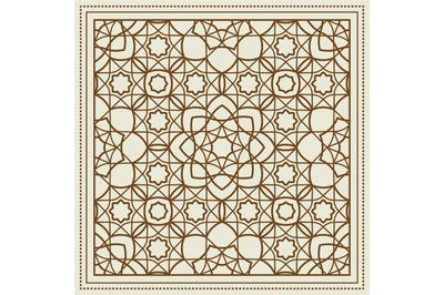 Beige scarf design with geometric pattern