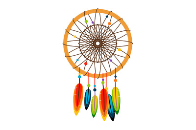 Dreamcatcher with feathers and beads