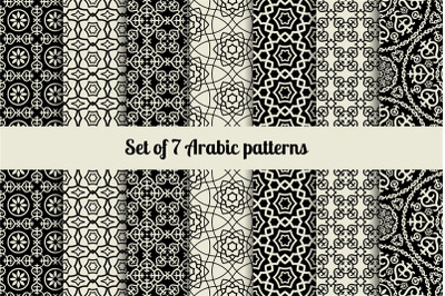 Black and white arabic style patterns