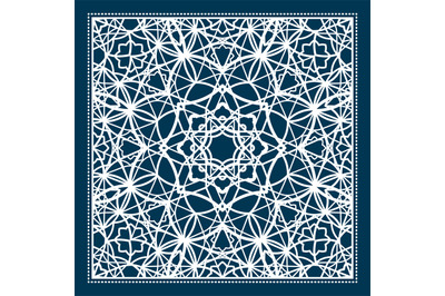 Blue scarf design with geometric pattern