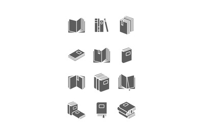 Books icon set for library design