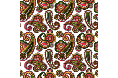 Arabic paisley pattern on white background