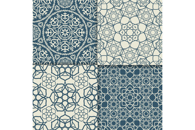 Blue arabic pattern set