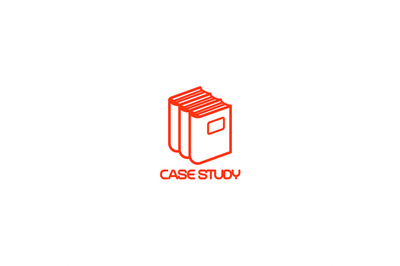 Case study icon with books