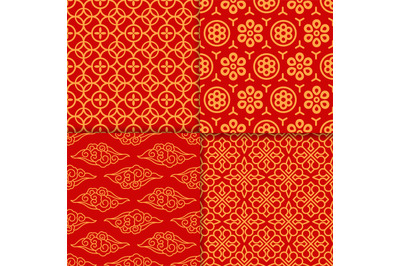 Red oriental pattern set