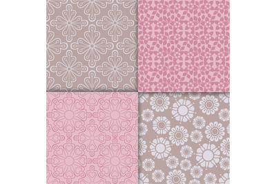 Romantic style pink pattern set