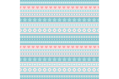 Seamless blue and pink tribal pattern