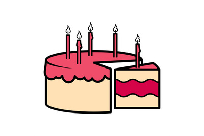 Birthday party celebration cake icon