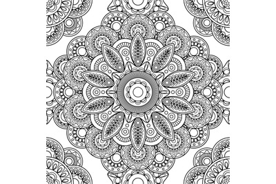 Boho doodle seamless pattern