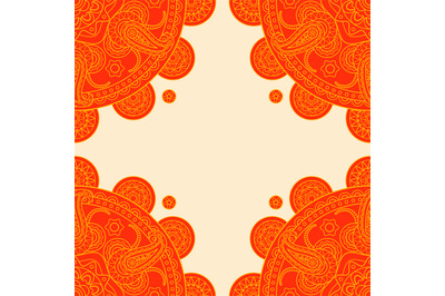 Bright orange Indian paisley frame