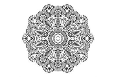 Doodle boho floral motif