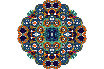 Pretty geometric design colored orange and blue