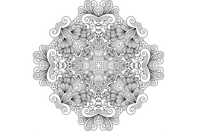 Colorless floral patterns with geometric elements