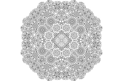 Pretty geometric floral designs on white