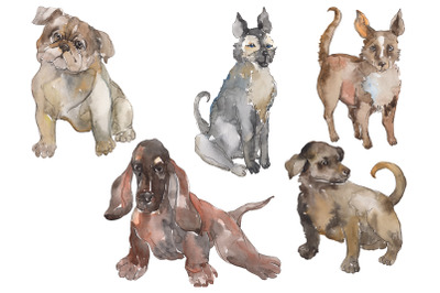 Farm animals: dogs Watercolor png