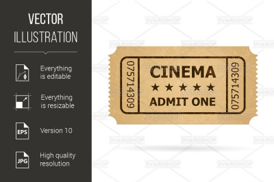 Retro cinema ticket