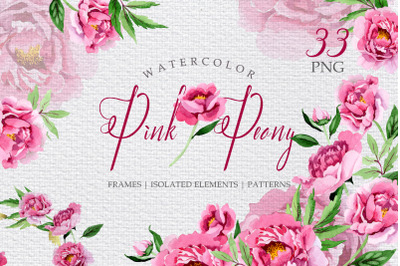 Pink Peonies Flavor of Love Watercolor png