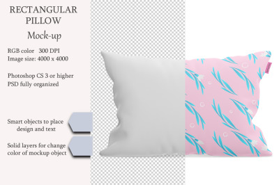 Rectangular pillow mockup. Product mockup.