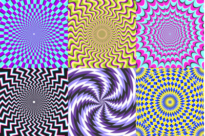 Psychedelic spiral. Optical illusion, delusion spirals and colorful ab