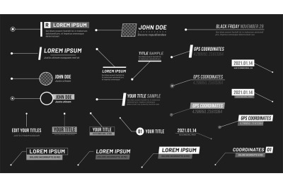 Callouts titles. Callout bar labels, information call box bars and mod