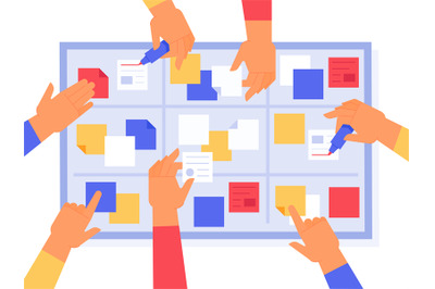 Agile board. Scrum sprints tasks, kanban work management and priority