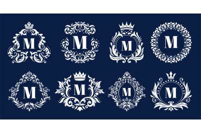 Luxury monogram frame. Ornamental monograms&2C; heraldic initials logo or