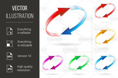 Set of arrow circles