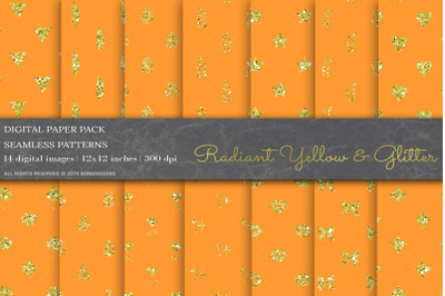 Radiant Yellow Glitter Digital Papers